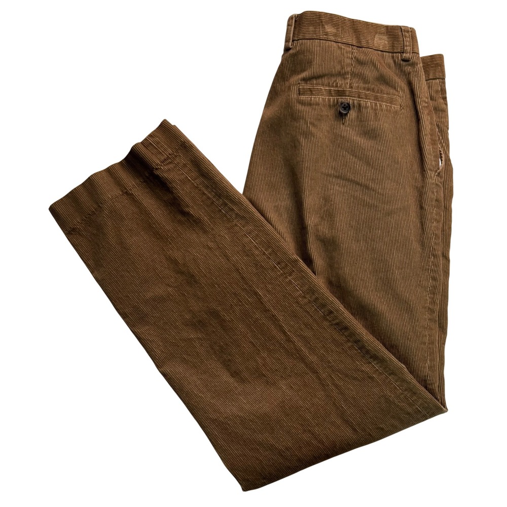 Lauren Ralph Lauren Mens Brown Corduroy Straight Leg Pants 34x32 Cotton Trousers